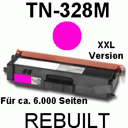 Toner-Patrone rebuilt Brother (TN-328M) Magenta MFC-9460CDN/9465CDN/9970CDW, HL-4140CN/4150CDN/4570CDW/4570CDWT, DCP-9055CDN/9270CDN